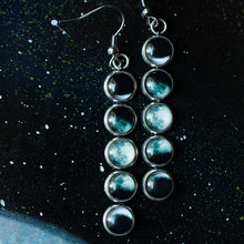Load image into Gallery viewer, Phases of the Moon Drop Earrings