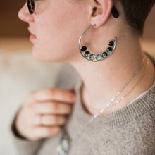 Load image into Gallery viewer, Moon Phase Hoop Earrings