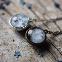 Load image into Gallery viewer, Double Sided Moon Necklace