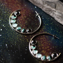 Load image into Gallery viewer, Moon Phase Hoop Earrings