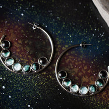 Load image into Gallery viewer, Moon Phase Hoop Earrings