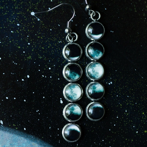 Phases of the Moon Drop Earrings